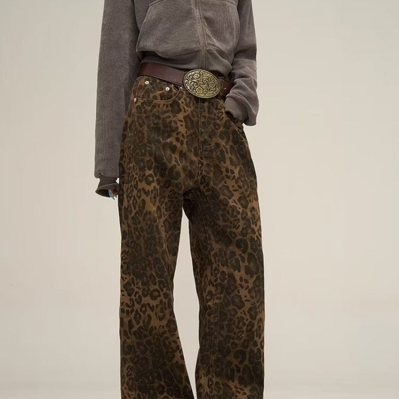 Trendy Luipaardprint Jeans - Layla