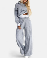 Tweekleurige Hoodie Set met Wijde Pijpen - Isabelle