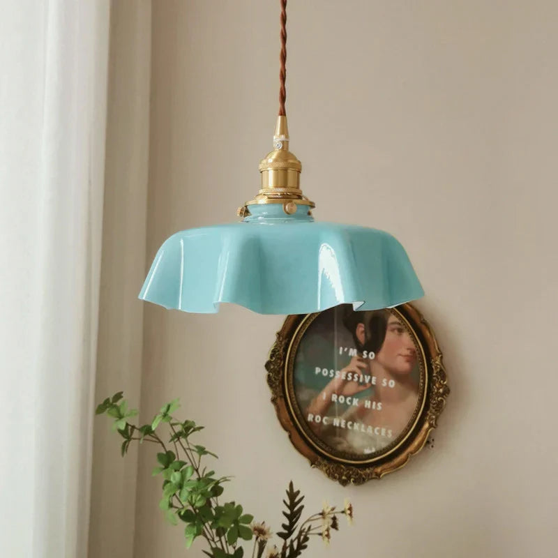 Franse mosiężna lampa wisząca - BrassChic