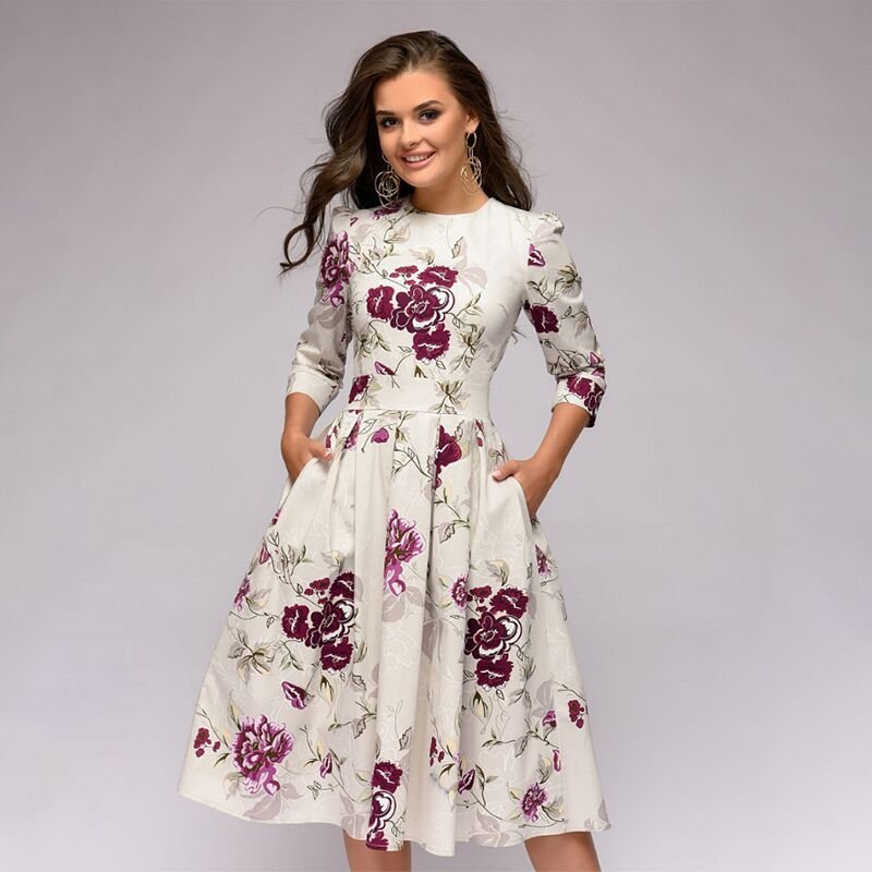 Retro Jurk met Bloemenprint – Florina