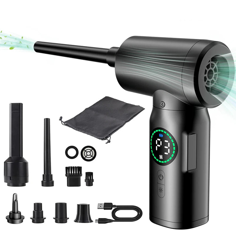 2-in-1 Draagbare Persluchtstofzuiger en Blazer met LED-Licht (7500mAh) - AirMaster