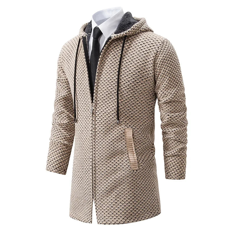 Middenlange Wollen Hoodie voor Heren - Luca
