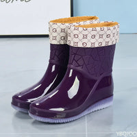 Halfhoge Dames Regenlaarzen waterdicht met patroon & antislipzool – Marvella