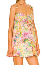 Rugloze boho mini jurk met bloemenprint – Juliette