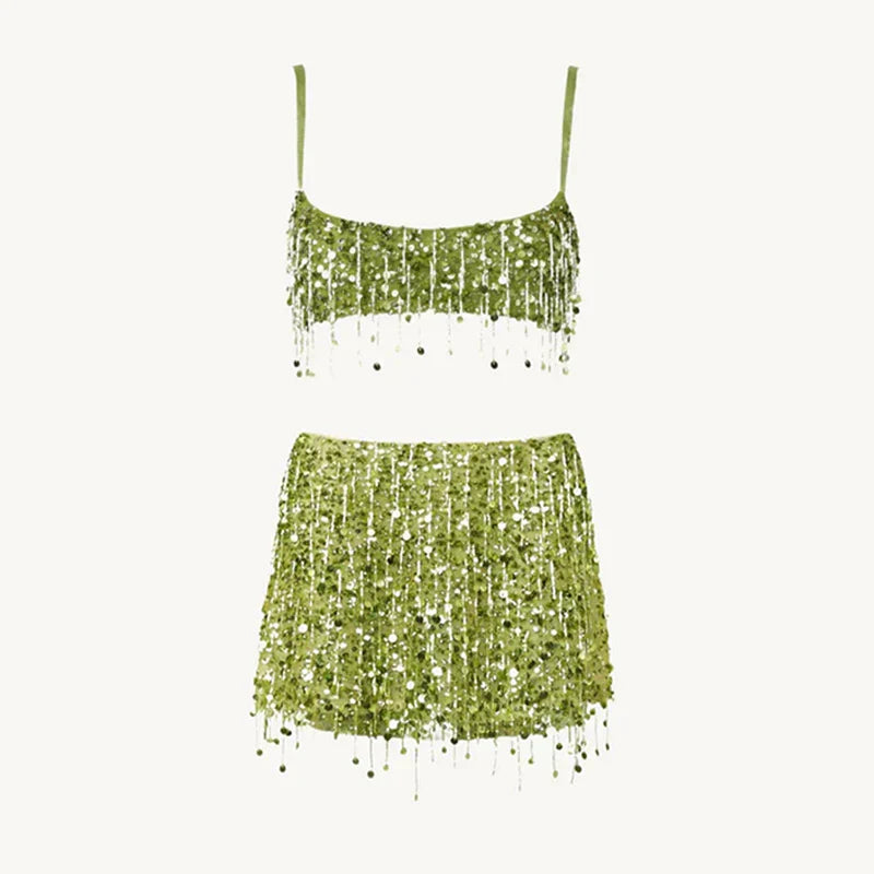 Bikini Set met Pailletten en Franjes – Riviera