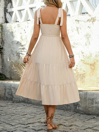 Beige Luchtige & Stijlvolle Midi Jurk - Lina