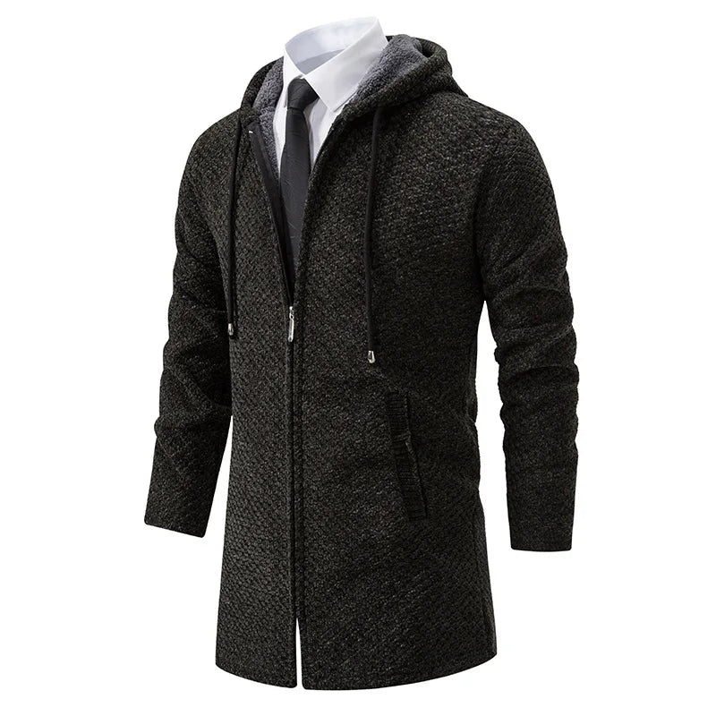 Middenlange Wollen Hoodie voor Heren - Luca