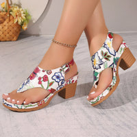 Kleurrijke Dames Sandalen met Bloemenpatroon en Blokhak – Yasmina