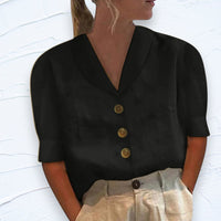Chic Dames Blouse met Kraag en Knopen - Vivienne
