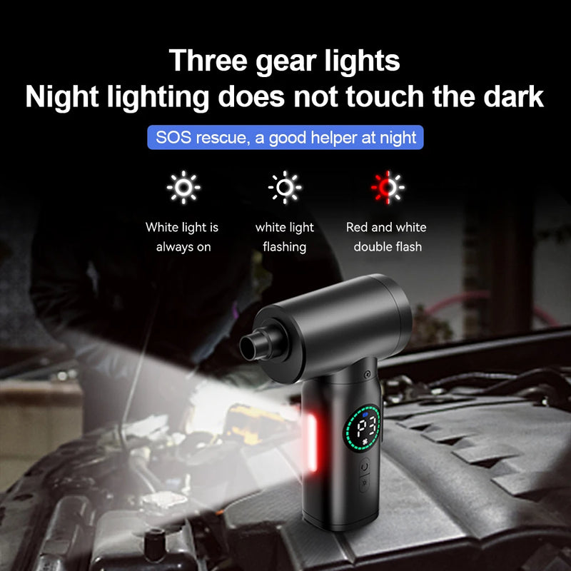 2-in-1 Draagbare Persluchtstofzuiger en Blazer met LED-Licht (7500mAh) - AirMaster