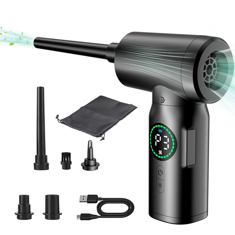 2-in-1 Draagbare Persluchtstofzuiger en Blazer met LED-Licht (7500mAh) - AirMaster