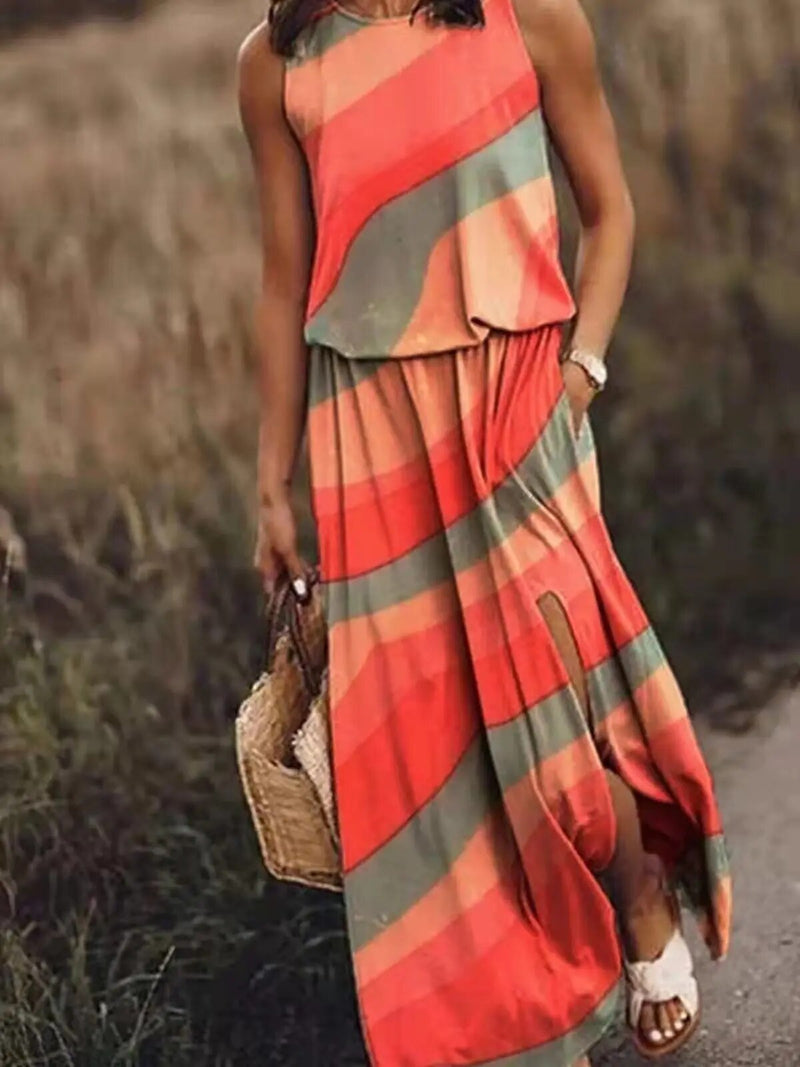 Zomerse Maxi-Jurk met Unieke Snit – Amara