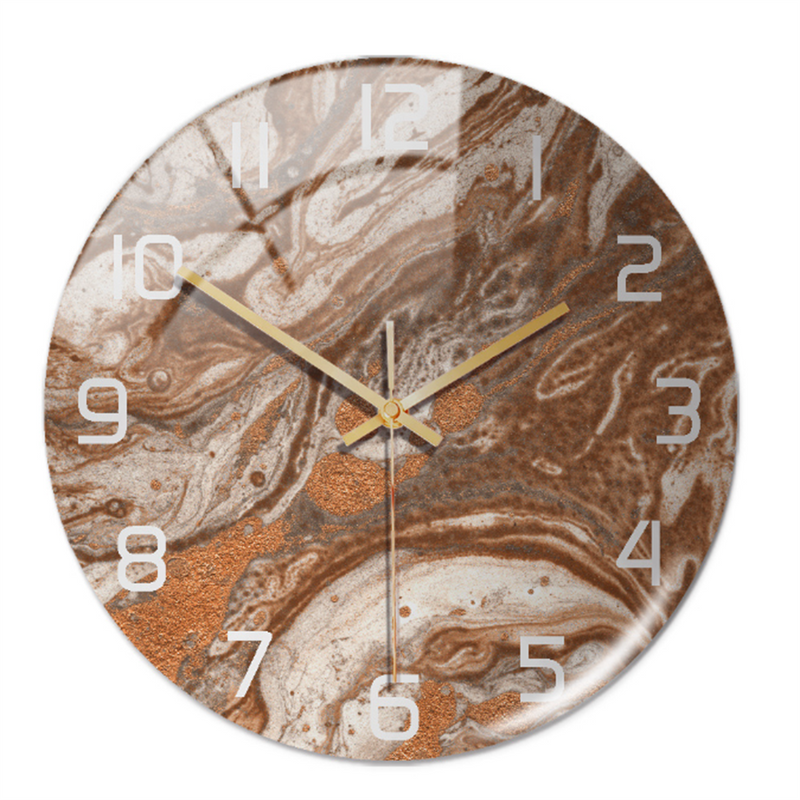 Stijlvolle Wandklok met Marmeren Textuur - MarbleTime