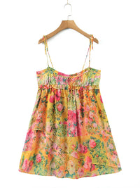 Rugloze boho mini jurk met bloemenprint – Juliette