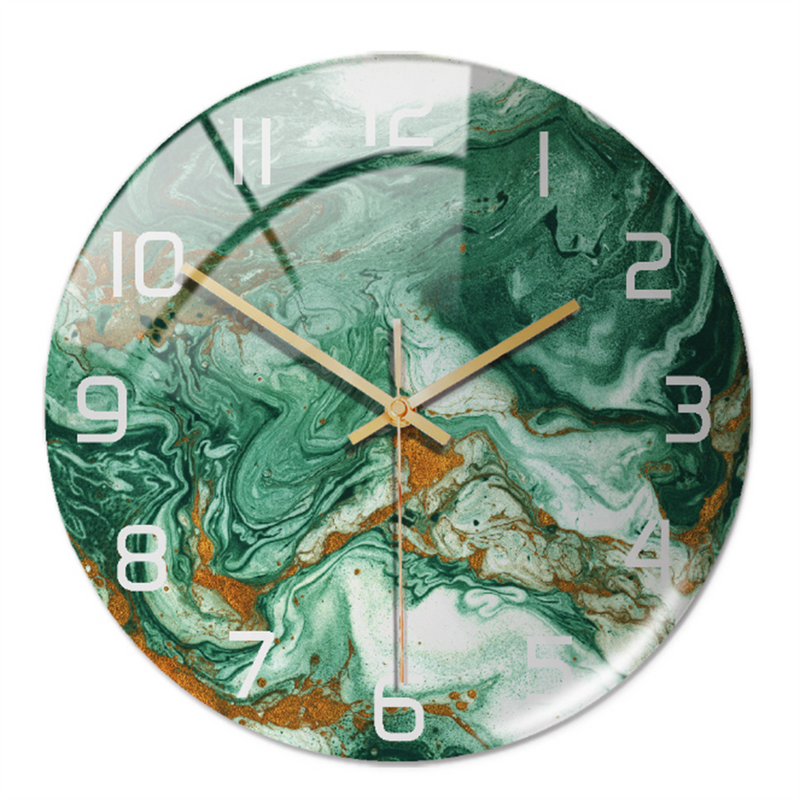 Stijlvolle Wandklok met Marmeren Textuur - MarbleTime