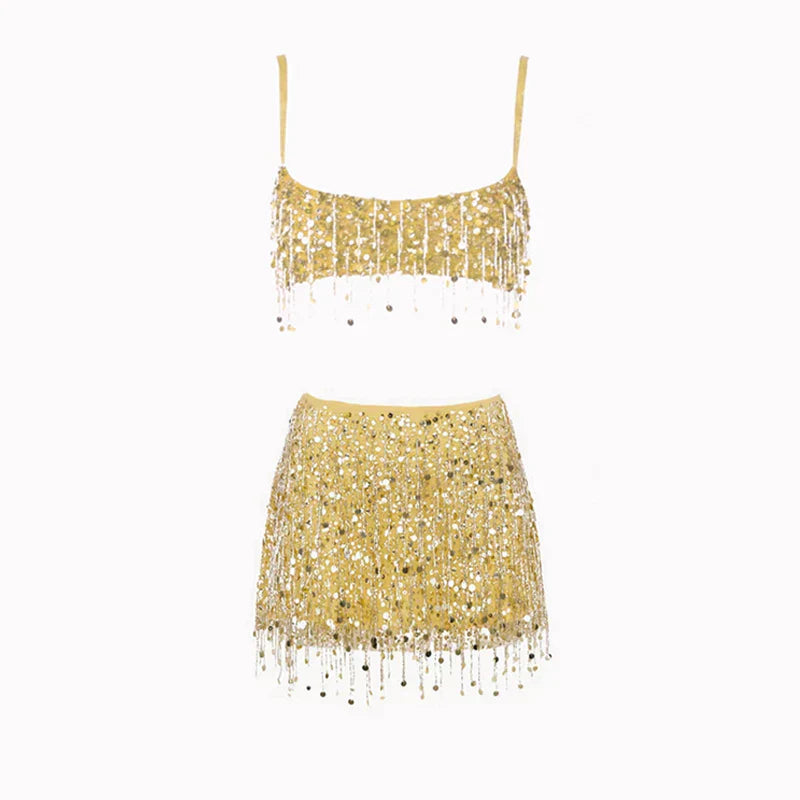 Bikini Set met Pailletten en Franjes – Riviera