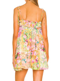 Rugloze boho mini jurk met bloemenprint – Juliette