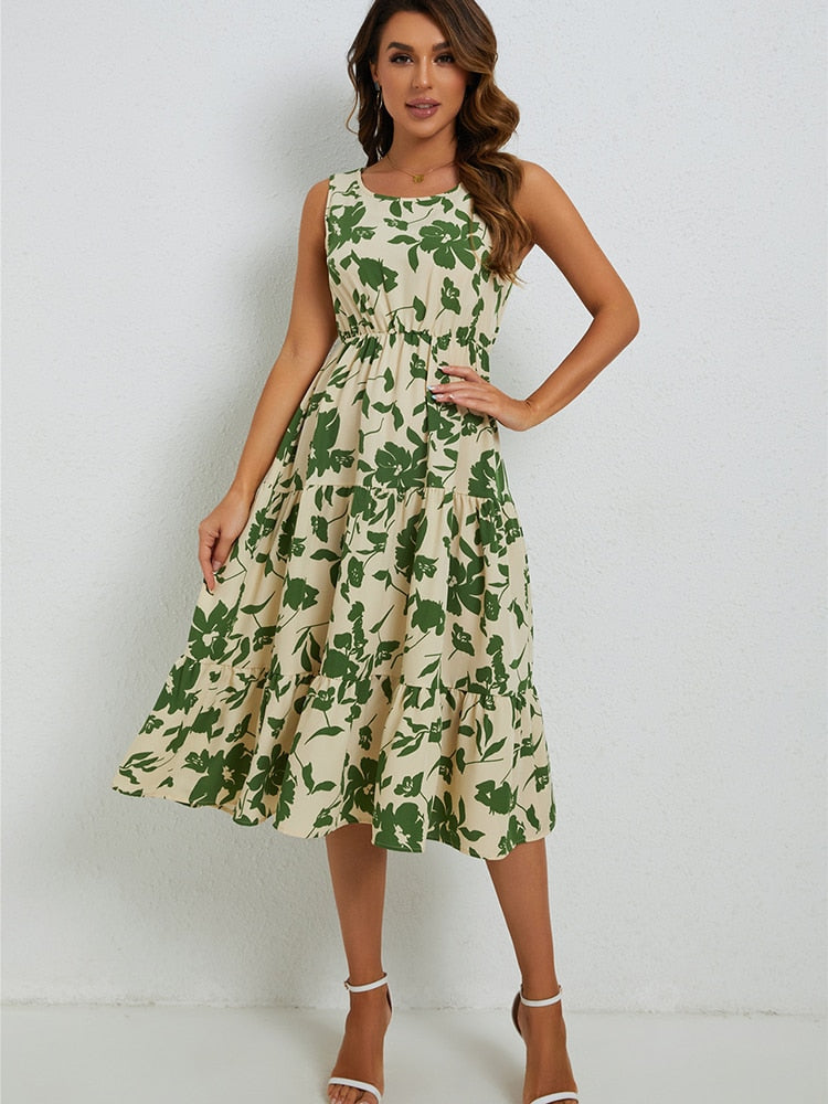 Zomerse Midi-Jurk met Bloemenprint – Fenna