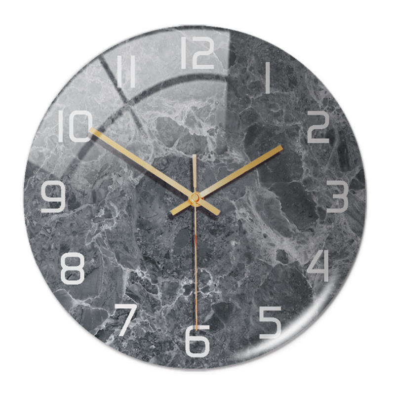 Stijlvolle Wandklok met Marmeren Textuur - MarbleTime