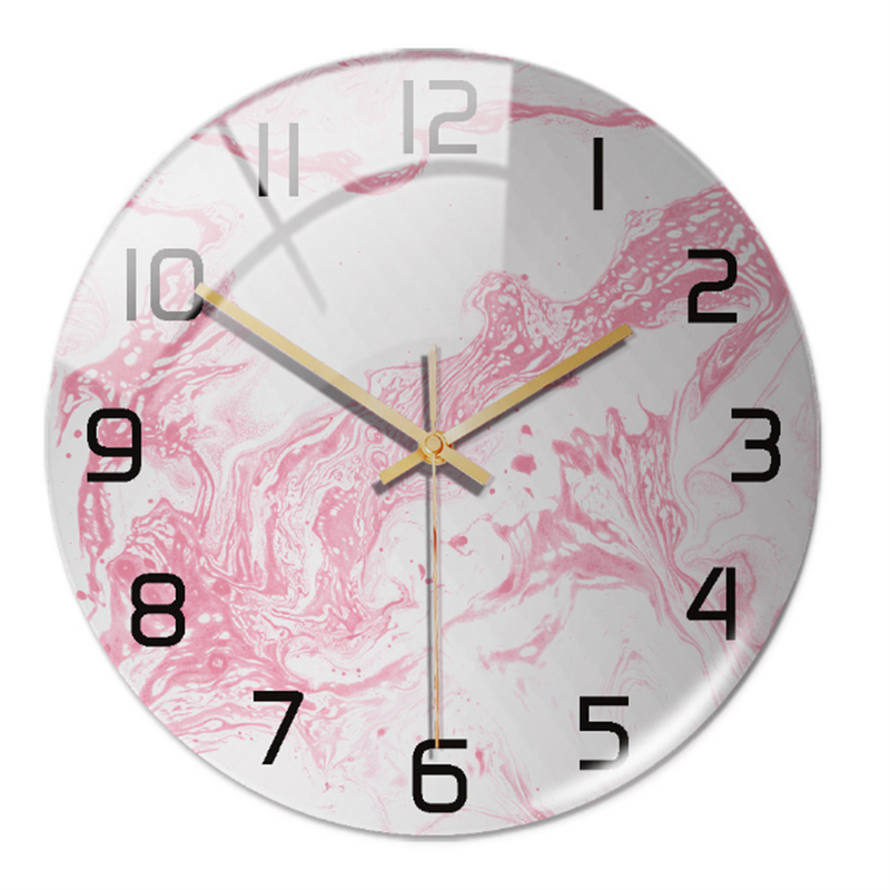 Stijlvolle Wandklok met Marmeren Textuur - MarbleTime
