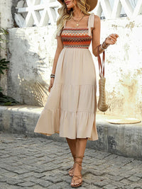 Beige Luchtige & Stijlvolle Midi Jurk - Lina