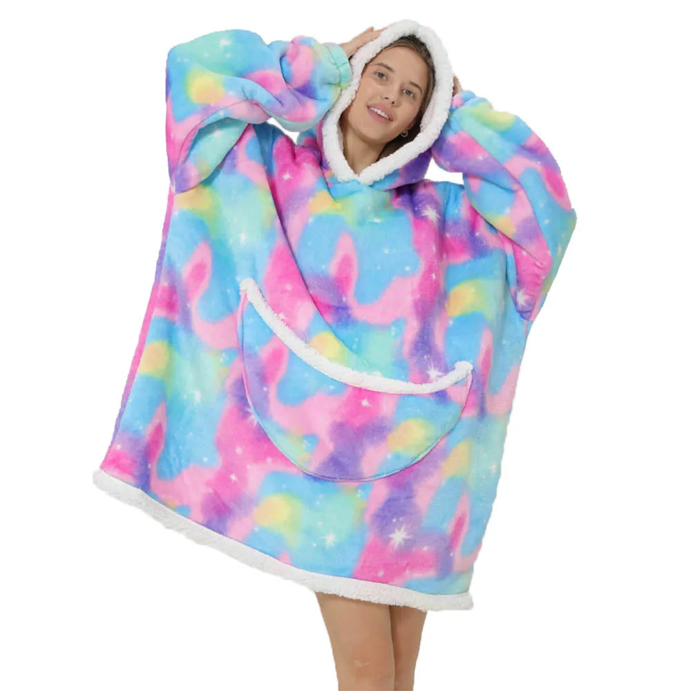 Oversized Fleece-deken met Capuchon & Zakken – SnugJoy