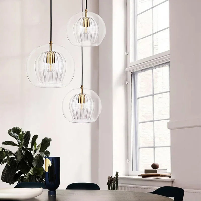 Moderne Aluminium-Glas Hanglamp - LumaLite