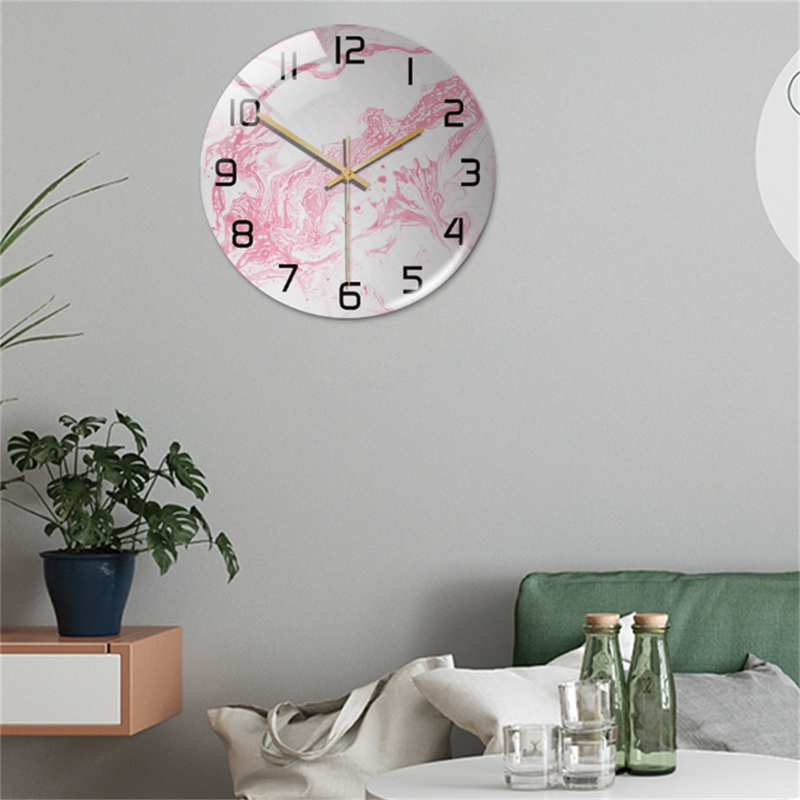 Stijlvolle Wandklok met Marmeren Textuur - MarbleTime