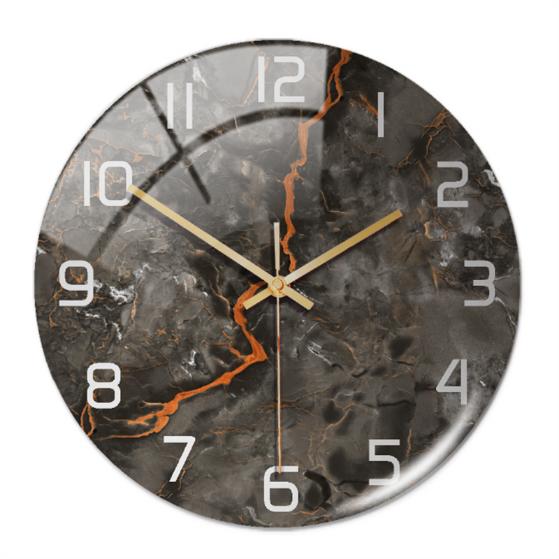 Stijlvolle Wandklok met Marmeren Textuur - MarbleTime