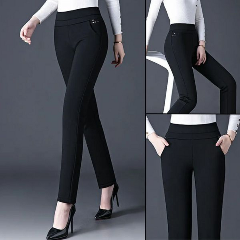 Rechte Damesbroek met Elastische Hoge Taille - Sophia