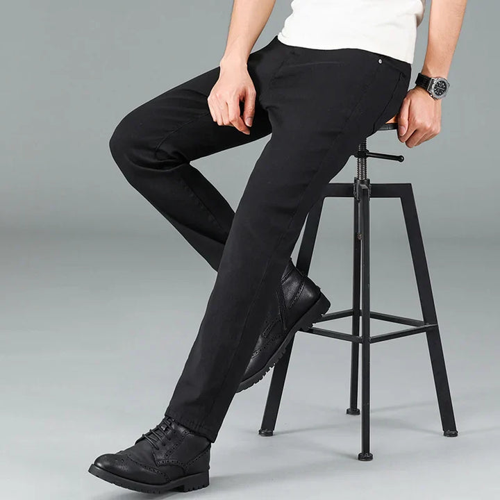 Zwarte Heren Stretch Straight Fit Jeans – Milan
