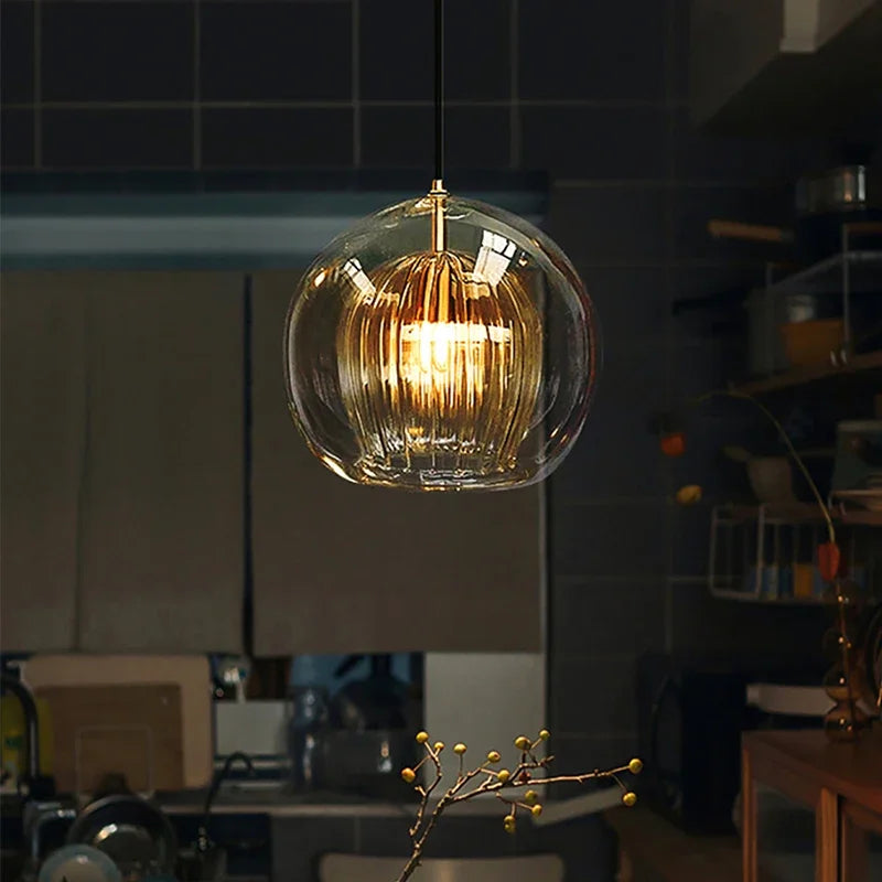 Moderne Aluminium-Glas Hanglamp - LumaLite