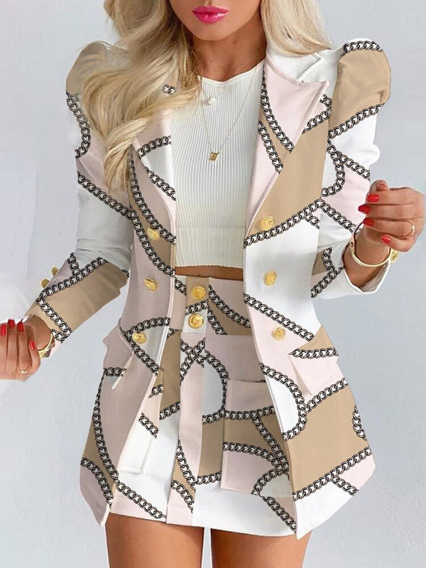 Zestaw Marynarka-Spódnica Damska - Stylowy i Łatwy do Łączenia - Thalia