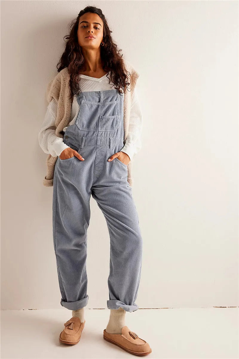 Corduroy Vintage Denim Tuinbroek - Harper