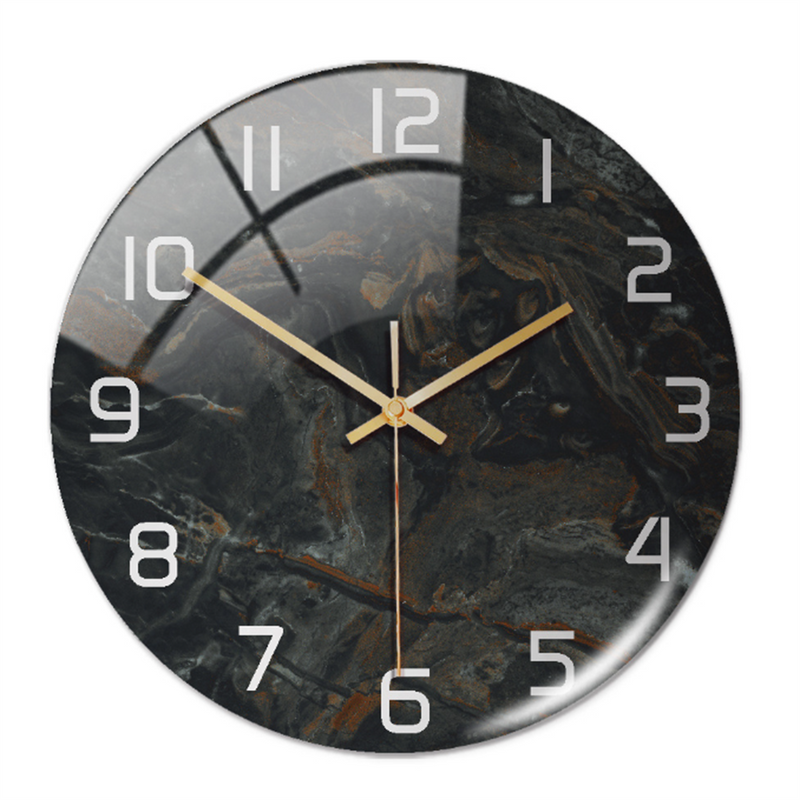 Stijlvolle Wandklok met Marmeren Textuur - MarbleTime