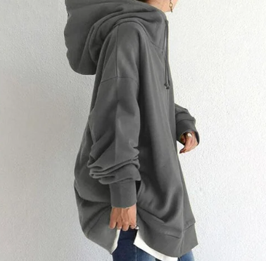 Oversized Dames Hoodie met Rits en Capuchon – Meliora