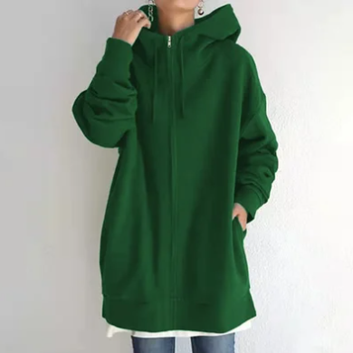 Oversized Dames Hoodie met Rits en Capuchon – Meliora