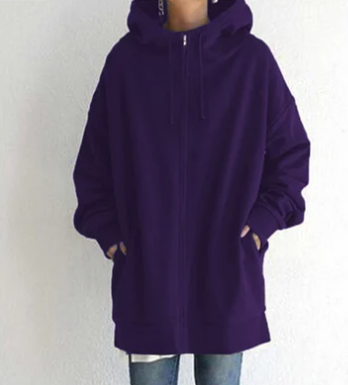 Oversized Dames Hoodie met Rits en Capuchon – Meliora