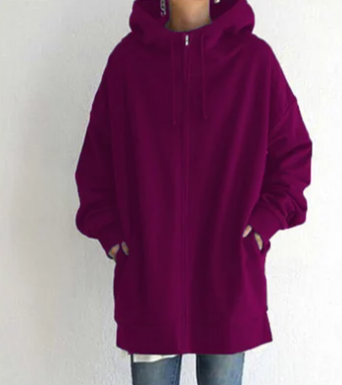 Oversized Dames Hoodie met Rits en Capuchon – Meliora