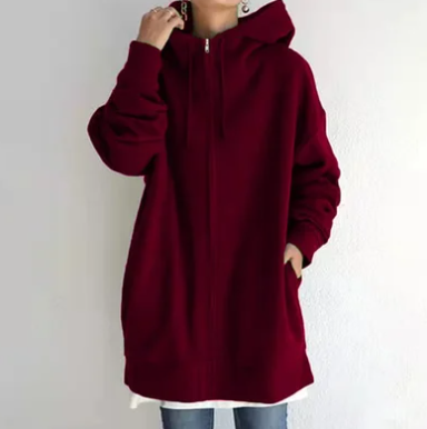 Oversized Dames Hoodie met Rits en Capuchon – Meliora