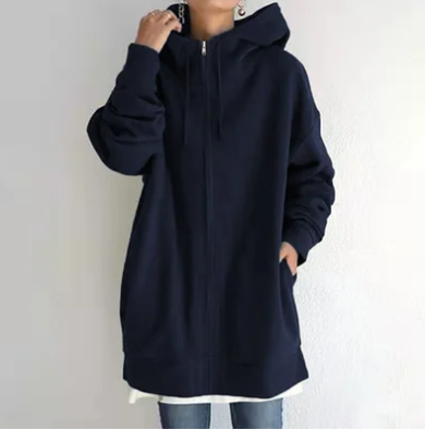 Oversized Dames Hoodie met Rits en Capuchon – Meliora