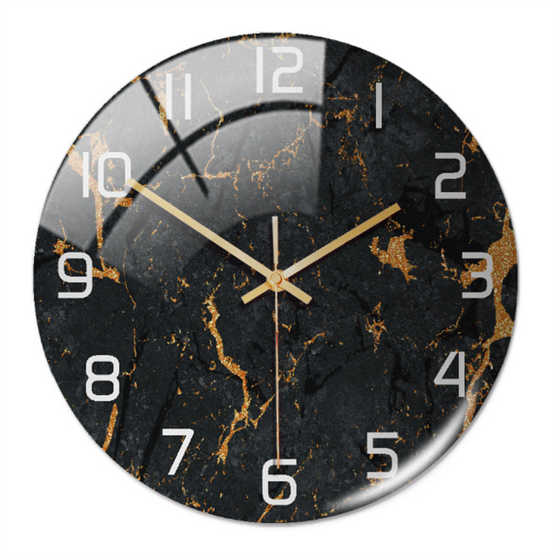 Stijlvolle Wandklok met Marmeren Textuur - MarbleTime