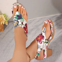 Kleurrijke Dames Sandalen met Bloemenpatroon en Blokhak – Yasmina