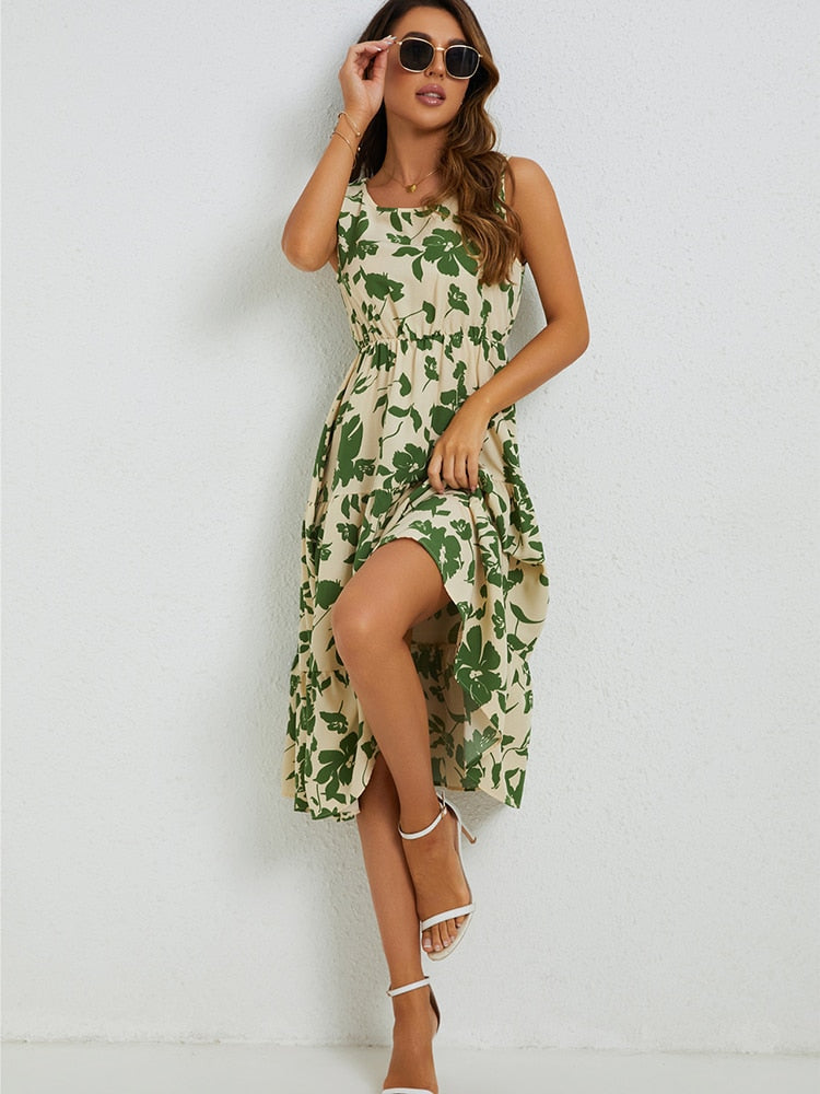 Zomerse Midi-Jurk met Bloemenprint – Fenna