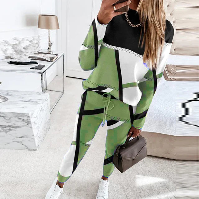 2-delig Set met O-hals en Lange Broek - Sophie
