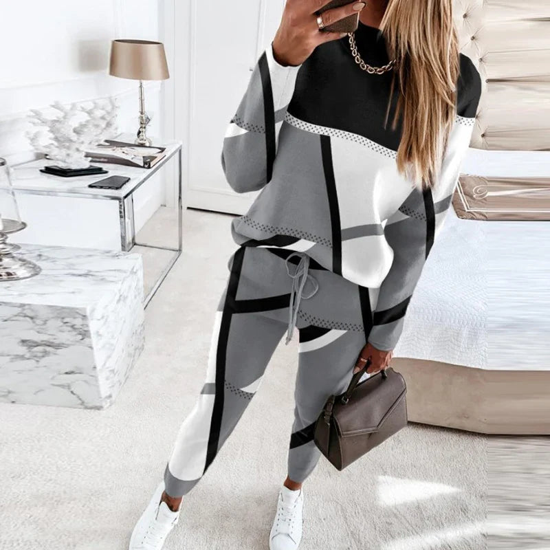 2-delig Set met O-hals en Lange Broek - Sophie