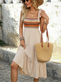 Beige Luchtige & Stijlvolle Midi Jurk - Lina
