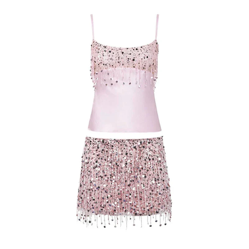 Bikini Set met Pailletten en Franjes – Riviera