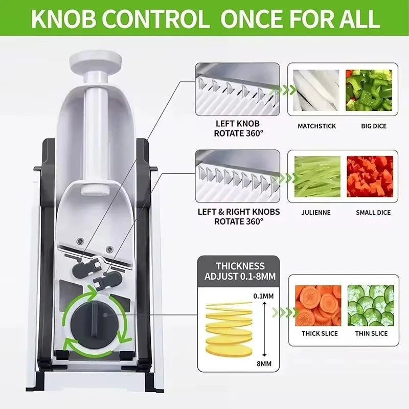 Veilige 5-in-1 Groentesnijder (1+1 gratis) - VeggieChop Pro
