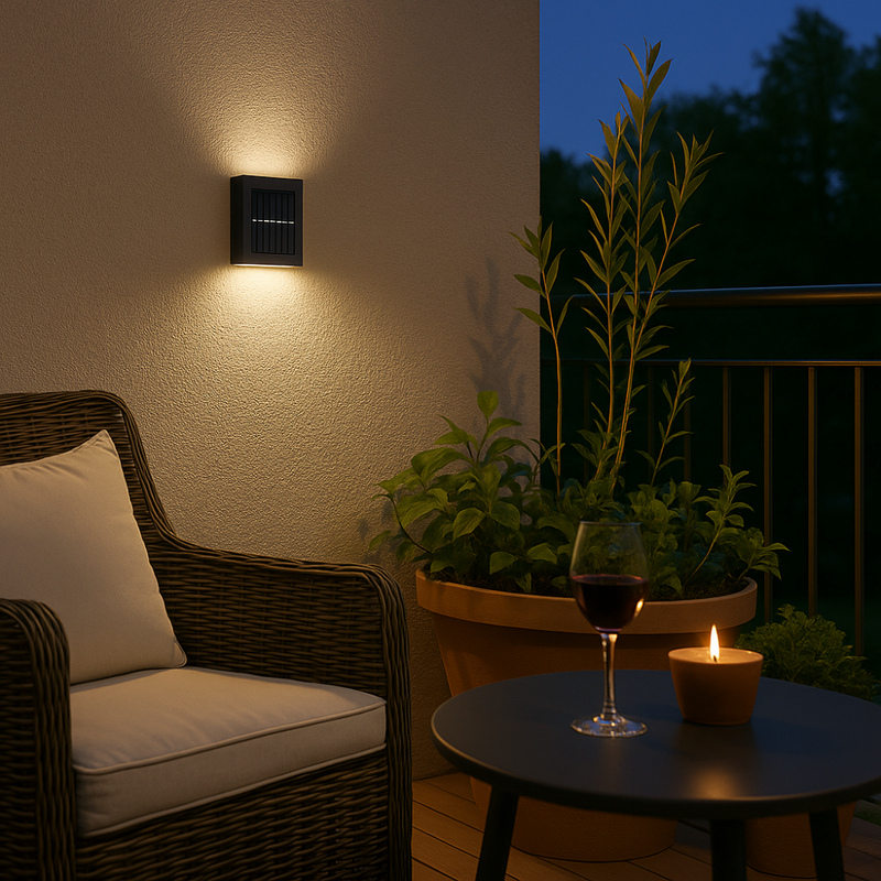 SolarGlow™ Luxe Solar Wandlampen – Draadloos, Stijlvol & Klaar Voor Zwoele Avonden